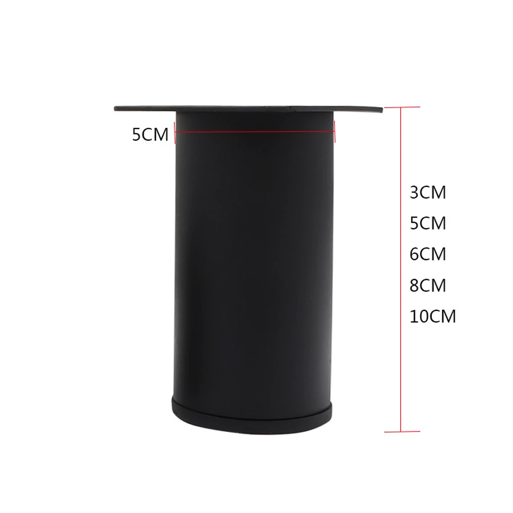 Description Picture 3 of item4pcs Metal Furniture Legs Black Stainless Steel Sofa Replacement Feet for Bathroom Cabinet Dresser Bed Coffee Table Feet Fitting