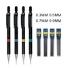 0.3/0.5/0.7/0.9mm Mechanical Pencil with Lead Rods Set Mechanical Pencil for School Writing Art Drawing Supplies Stationery