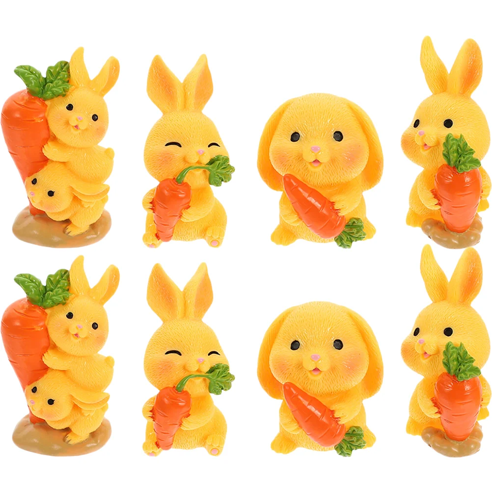 

Cute Bunny Miniature Rabbit Figurines DIY Bunny Decors For Easter Micro Landscape Decor Grass Decor Radish Rabbit Ornaments