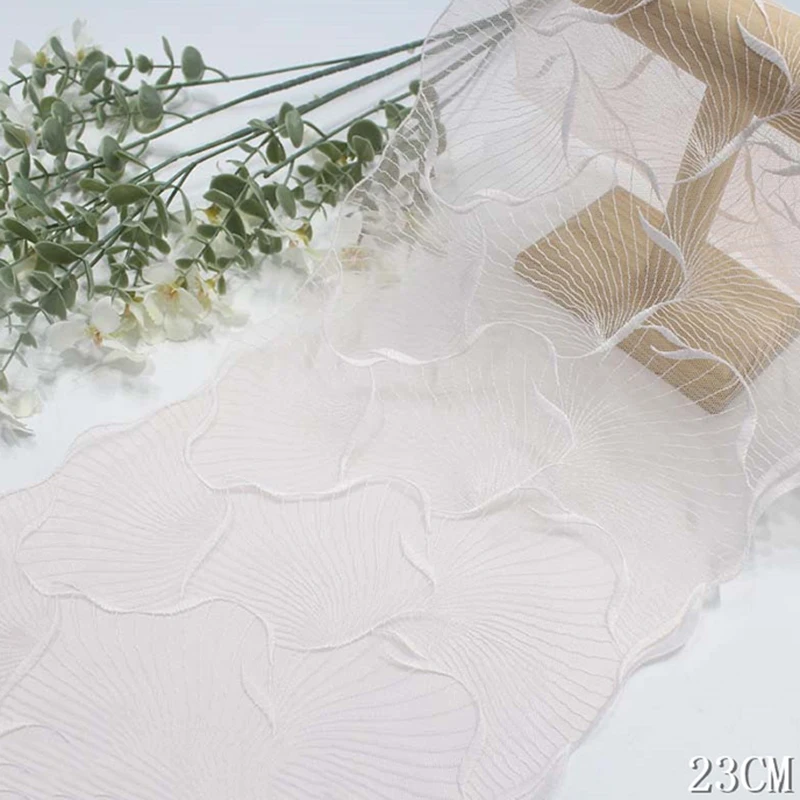 

30Yards Elegant Pink Polyester Embroidery Lace Fabric Border Lace Trim for Garment Accessories