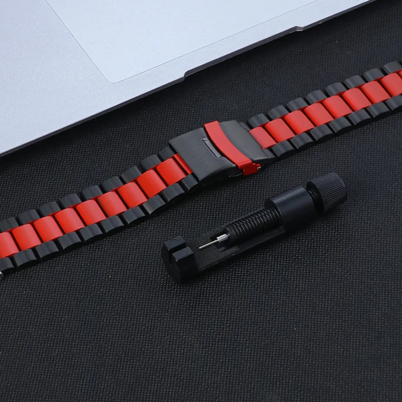 Premium 22mm Stainless Steel Watch Strap - Elegant Replacement Band