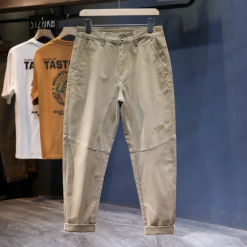 Casual Pants Mens Baggy Pants Harem Loose Fit Stretch Casual Pants Patchwork Fashion Trousers Oversized Tapered Man Kpop