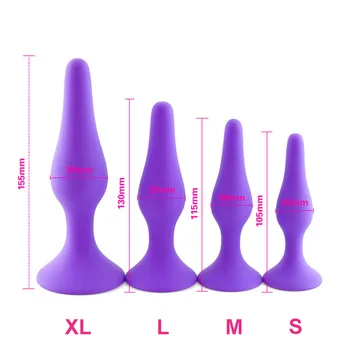 4Pcs/Set Butt Plug for Beginner Erotic Toys Silicone Anal Plug Adult Products Anal Sex Toys for Men Women Gay Prostate Massager 3