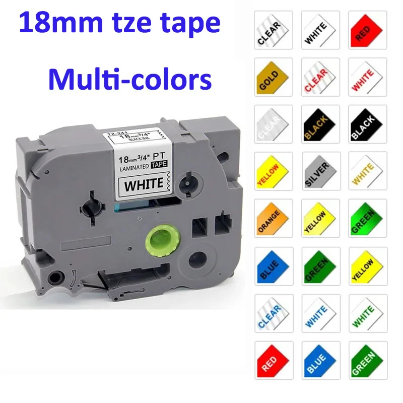 18mm TZe Label Cassette TZ241 TZe641 TZe241 Laminated Tape Compatible 18mm-tze-label-cassette-tz241-tze641-tze241-laminated-tape-compatible