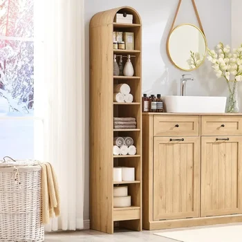 67" Tall Arched Bathroom Storage Cabinet 1