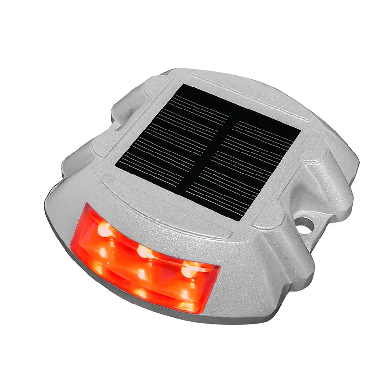 Outdoor IP68 Waterproof 6 LED Solar Powered Road Stud Light Road Reflective Ground Light Warning 801 Type