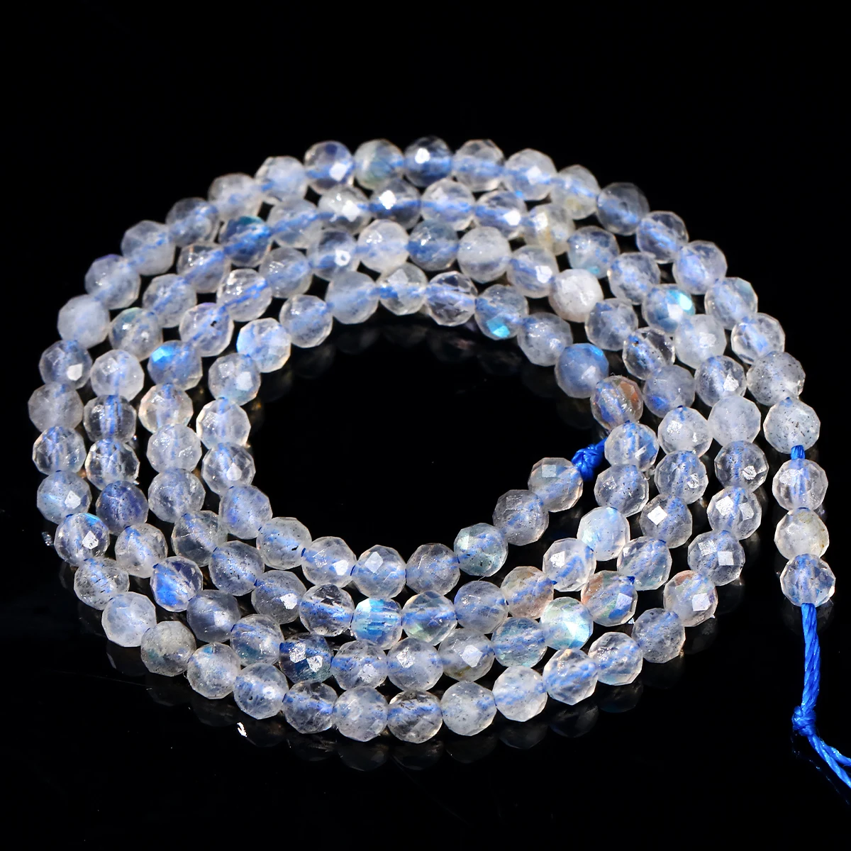 자연면 처리 된 회색 월장석 Labradorite 구슬 2 3 4mm 느슨한 스페이서 구슬 보석 만들기 Diy 목걸이 팔찌 액세서리