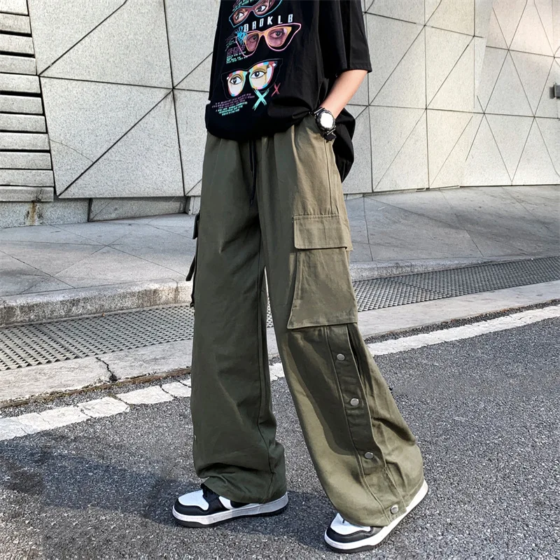 

CGC Casual Streetwear Women Cargo Pants Wide Leg Baggy Sweatpants Harajuku Jogging Parachute Pants Female Oversize Trousers