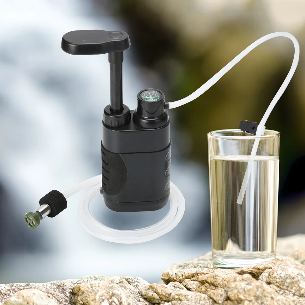 Drinking Water Purifier Portable Water Filtering Equipment Hand Operated Survival Filter 1400ml/min for Outdoor Travel