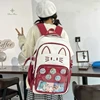 Y2K Cute Cat Ita Backpacks Large Capacity Knapsack Casual Girl Transparent DIY Display Rucksack Cartoon Trendy Travel Schoolbags 3