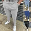 Hot Sale New Men's Casual Pants Fashion Solid Mid Waist Pencile Pants Business Office Social Trousers Male Slim Daily Wear Pants
