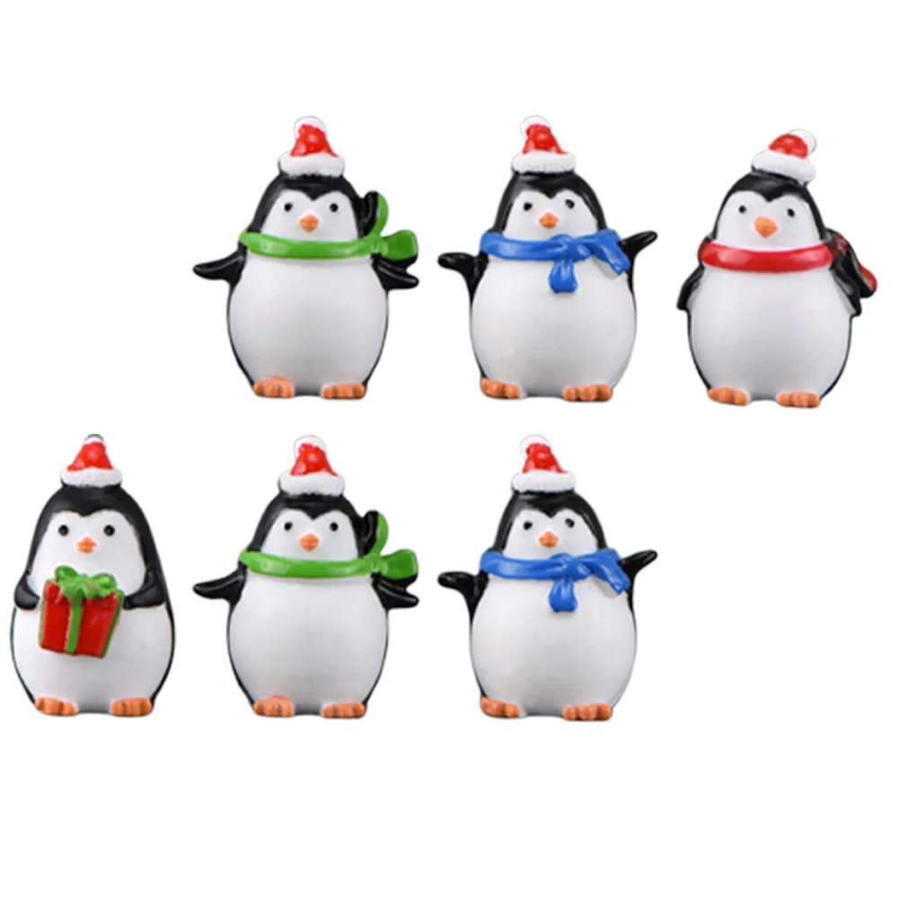 

6pcs Christmas Miniature Penguin Funny Micro Lovely Party Props (Random Color)
