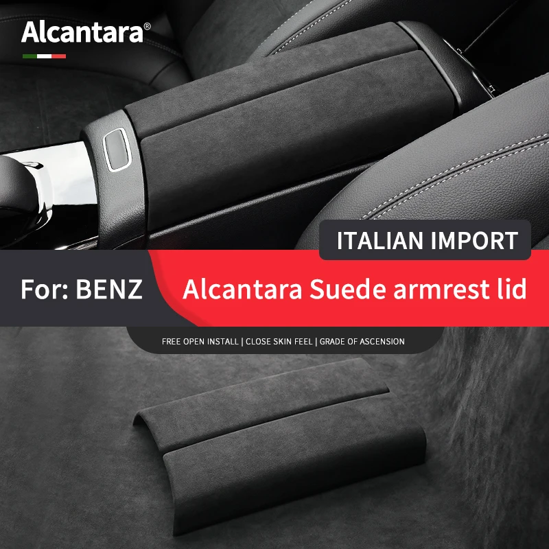 

Подлокотник автомобиля, быстрое покрытие, алькантара, замша, Центральная панель панели, отделка, чехол для Mercedes-Benz A-Class GLB GLA, аксессуары для интерьера