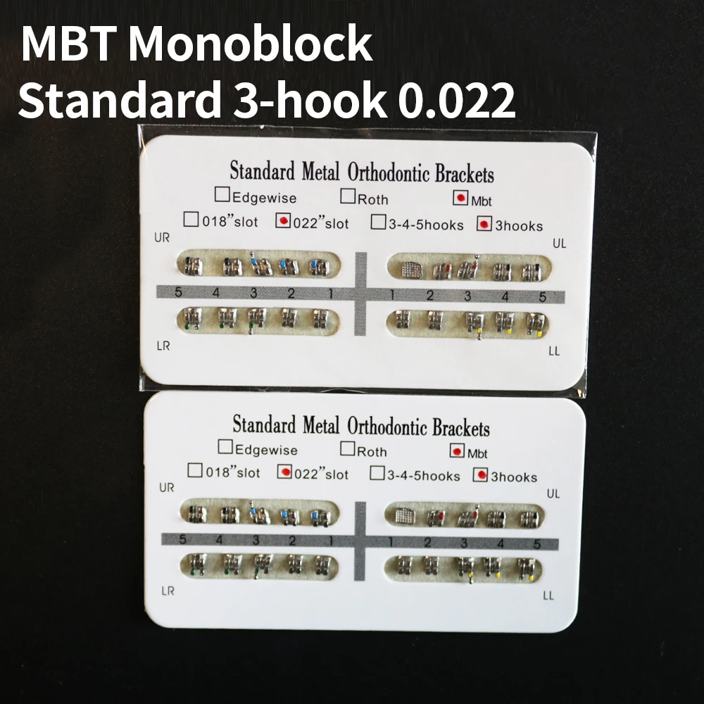10 Bags Dental Orthodontic Metal Brackets - MBT Standard .022 Slot With