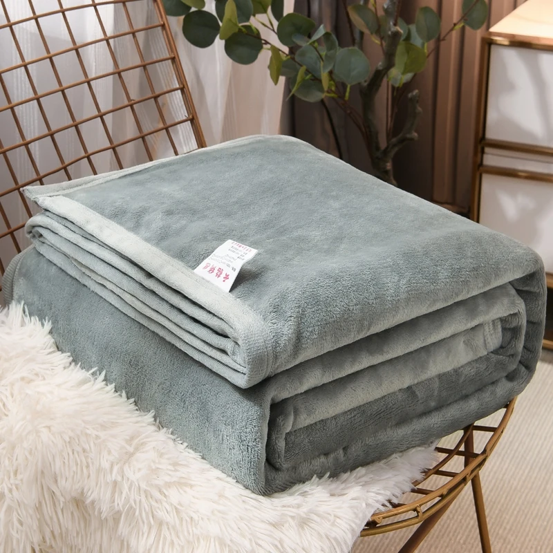 

Flannel Blanket Solid Color Plaid Multifunction Travel Shawl Office Nap Blankets Home Bed Linen 담요 Skin-friendly Bedspread