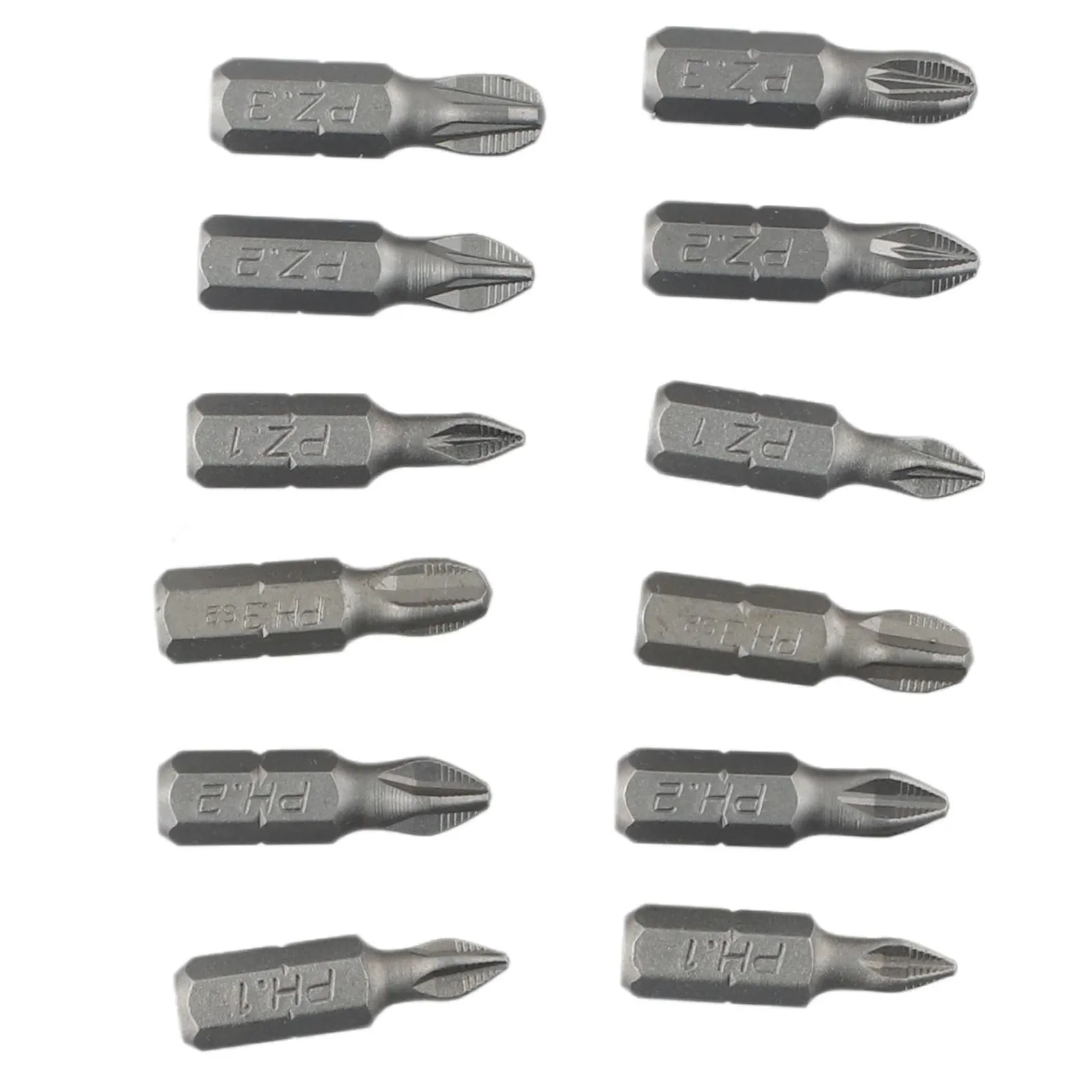 

12 PCS 25mm Cross Bits Hex Shanked Anti Slip Screwdriver Bits Magnetic Non-Slip Drill Batch Head PH1/PH2/PH3/PZ1/PZ2/PZ3