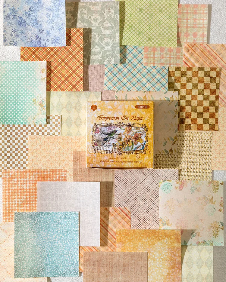 100 Stück Vintage-Muster, DIY, Scrapbooking, dekoratives Papier für Tagebuch, Album, Hintergrundpapier, handgefertigtes Junk-Journaling-Material – Detail 8