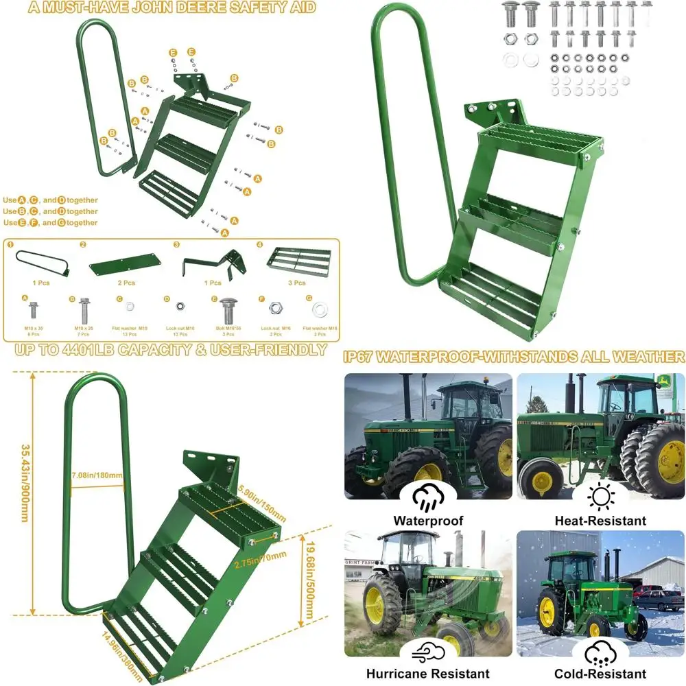 Heavy-Duty Tractor Step Kit, Compatible with Models 4050, 4055, 4230 ...
