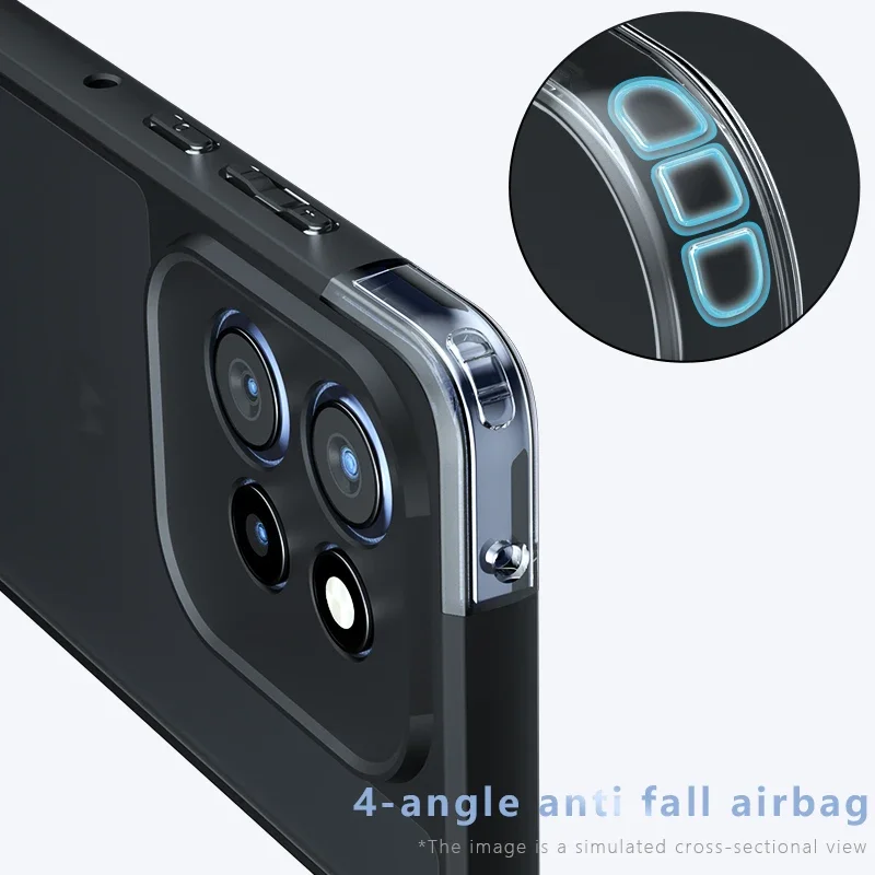 Luxury Matte Transparent Acrylic Shockproof Bumper Case
