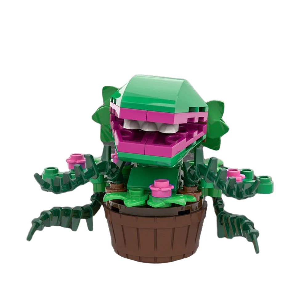 Moc Mini Man Eater Plants Chomper Flower Building Blocks Set Pet Green Caterpillar Mattoni Giocattoli Per Bambini Compleanno Natale Gfit