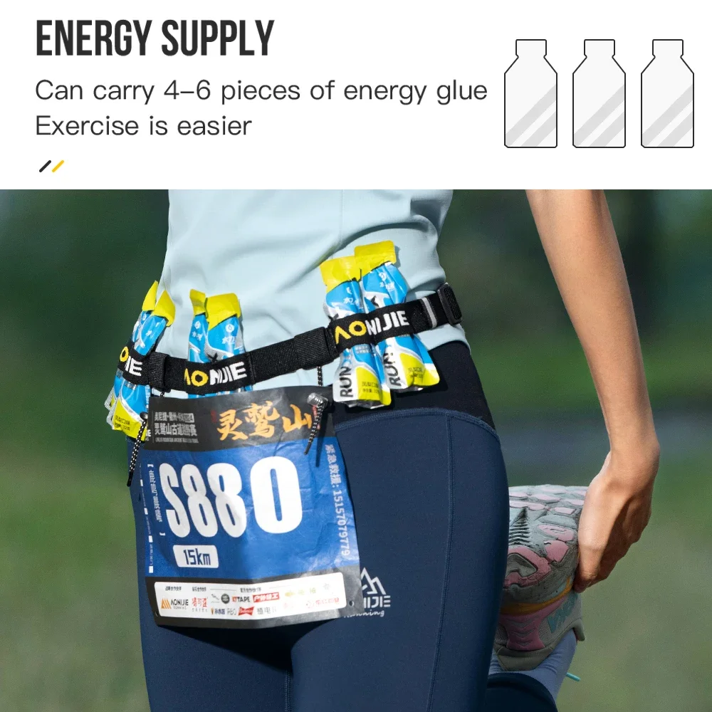 AONIJIE E4435 Marathon Race Number Bib Fixed Running Elastic Buckle Belt for Triathlon Marathon and Cycling Races