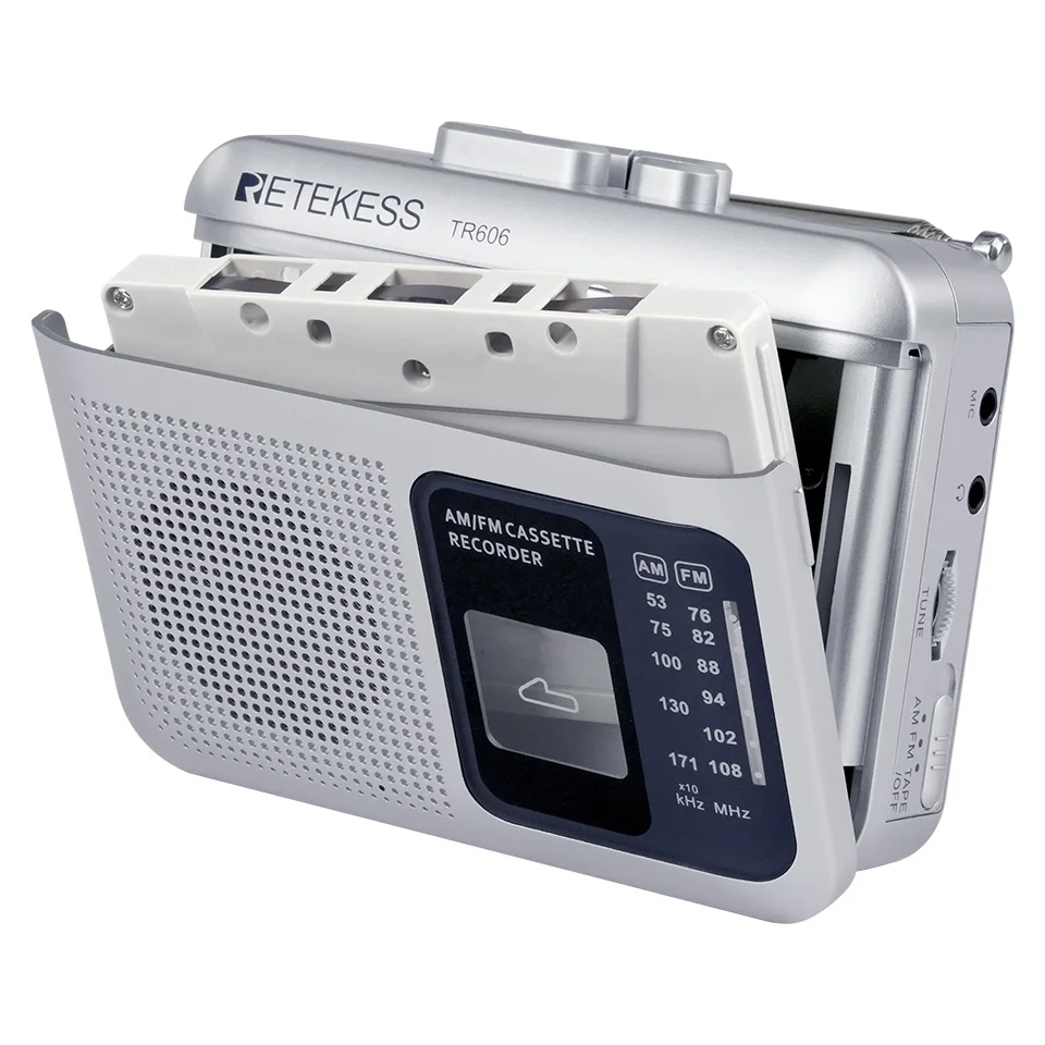 Retekess TR606 Kassettenwiedergabe Radio FM/AM Tragbares Radio Diktiergerät unterstützt integrierte/externe Mikrofonaufzeichnung – Detail 29
