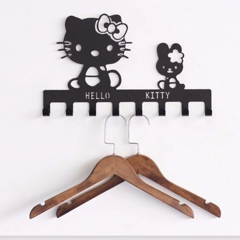 New Sanrio Hello Kitty Storage Ornaments Hooks Cartoon Creative Door Wall Decor Miscellaneous Items Key Bag Storage Hooks Cute storage hooks