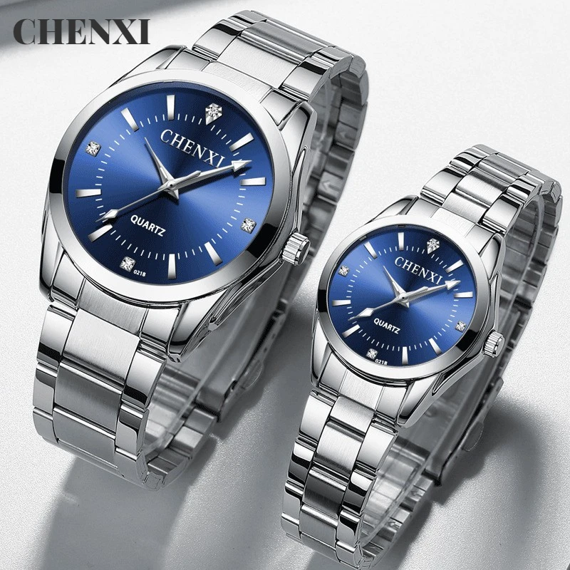 

Chenxi Top Brand Couple Watch Simple Classic Women's Man Full Stainless Steelwaterproof Quartz For Lover Clock Relogio Masculino