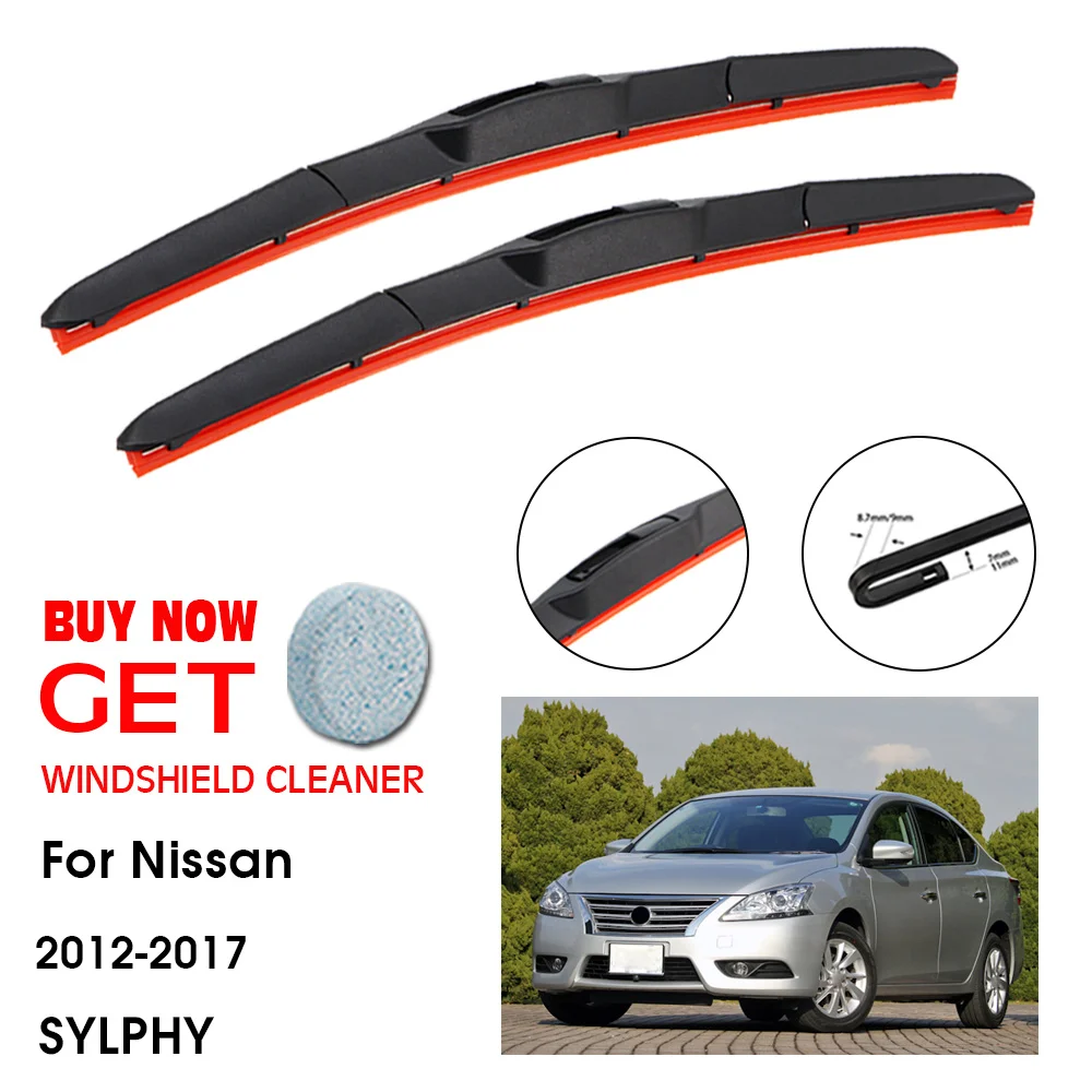 

Стеклоочиститель автомобильный для Nissan SYLPHY, силикагелевые стеклоочистители для лобового стекла, 26 дюймов + 14 дюймов, 2012-2017, аксессуары