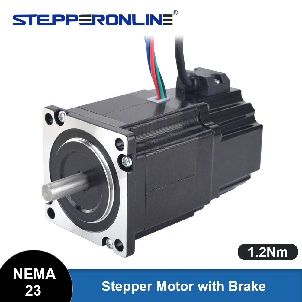 

STEPPERONLINE Nema 23 Stepper Motor 1.2Nm 4.0A 2 Phase Motor with Brake Shaft 8mm for CNC