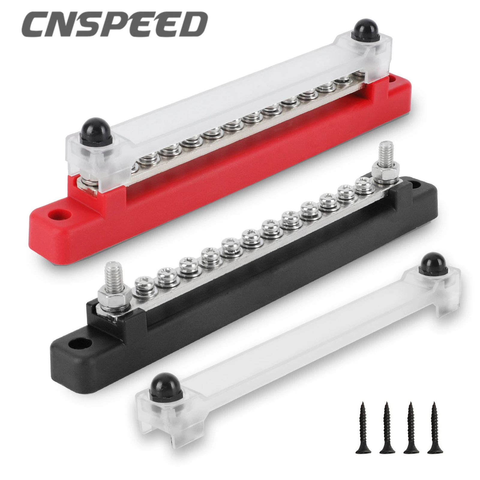 CNSPEED M6 스터드 버스 바 배터리 전원 분배 블록, 12V 포지티브 네거티브 버스 바, 트럭 보트 자동차 캠핑 캐러밴용 