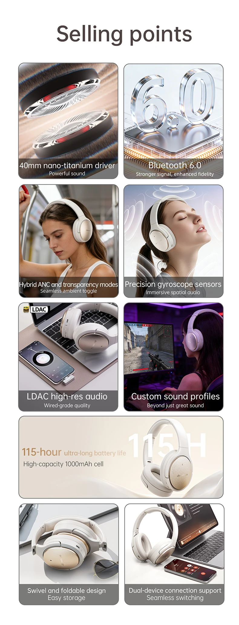 Cuffie bluetooth fiio jn3 con cancellazione rumore e spatial audio_voghion.com
