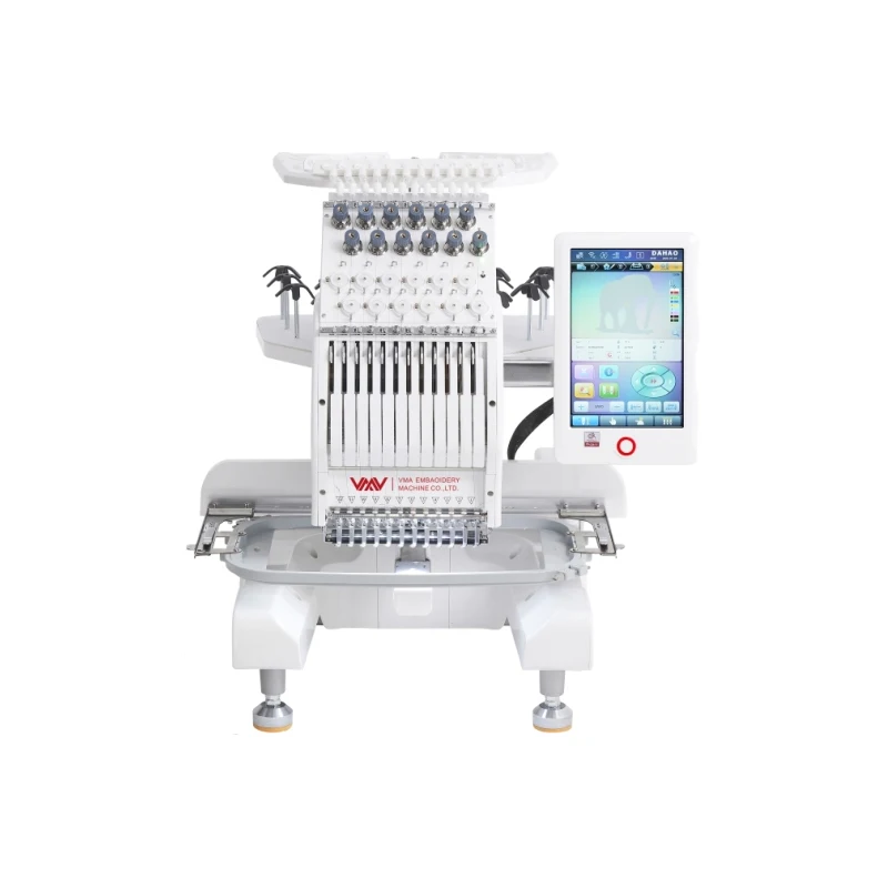 VMA Industrial 16 Languages Area 200*300 12 Needles Single Head Cap Mini With 500 Patterns Build In Small Embroidery Machine 5