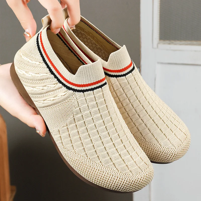 Women Mesh Breathable Flats Shoes Spring Summer Outdoor Casual Shoes Female Light Loafers Ladies Comfortable Walking Footwear