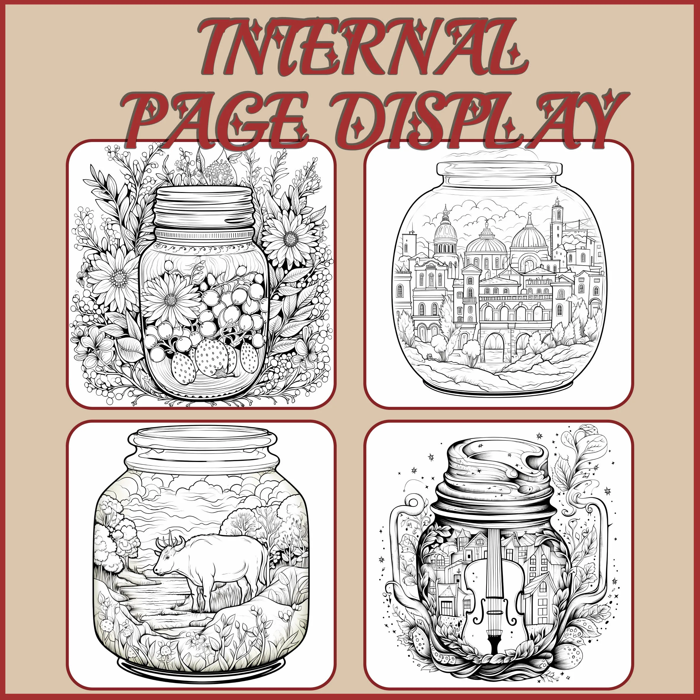 World in a Jar: Adult Picture Book Featuring Miniature Dreams-capes for Imaginative Coloring 3