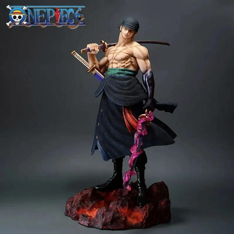 

one piece stand posture Roronoa Zoro anime action fight figures pvc statue 50cm Roronoa Zoro model collection doll boy toy gifts