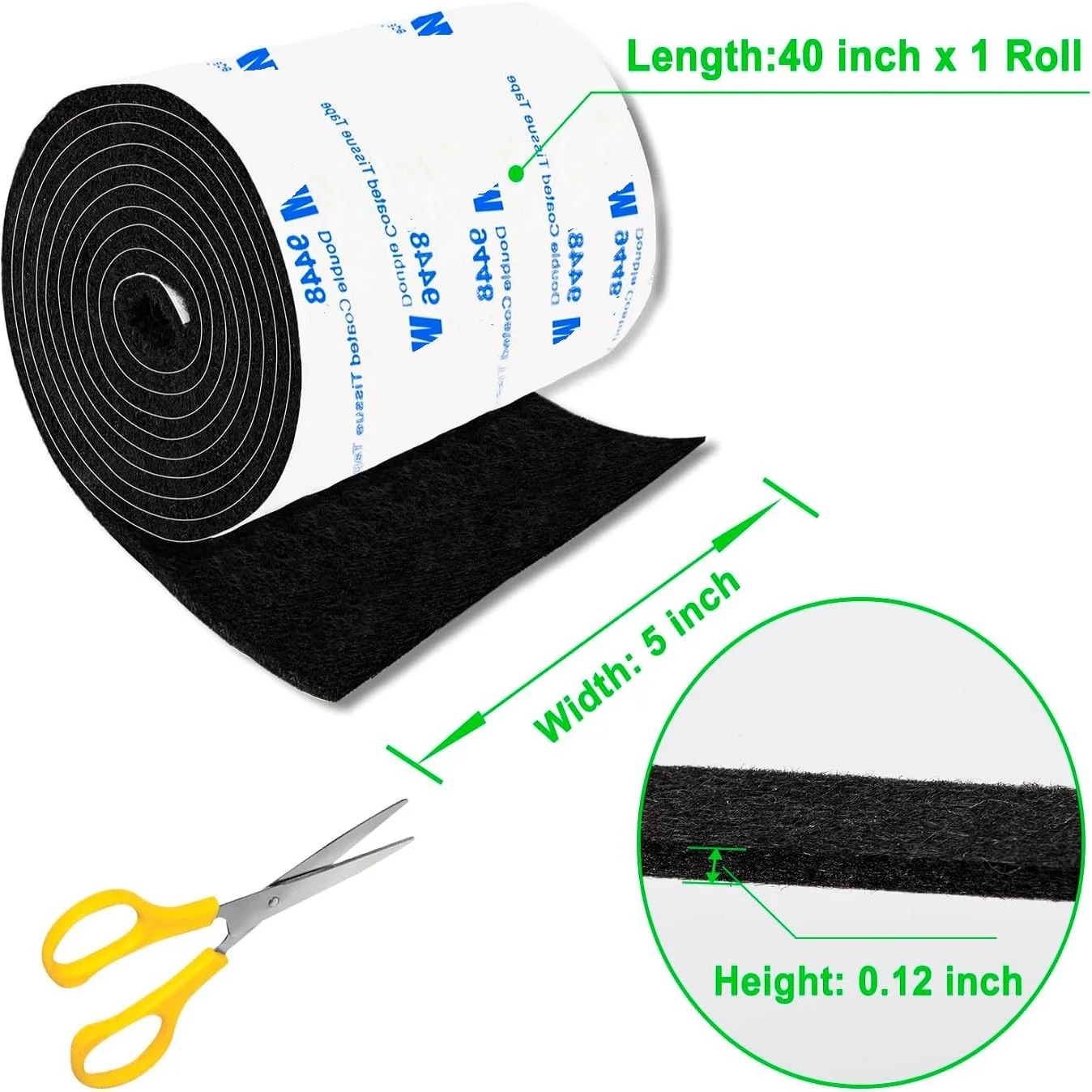 Felt Furniture Pads Non Slip Self Adhesive Cuttable Felt Strips Black Heavy Duty Strip Roll furniture leg pads furniture pads