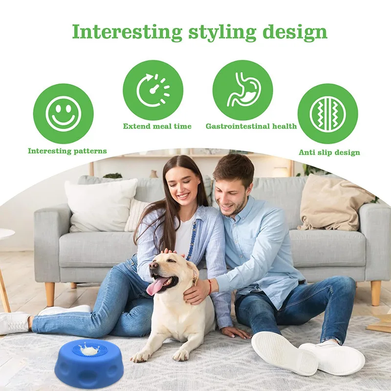 Slow Feeder Dog Bowl Silicone Anti-slip Interactive Puzzle Toy_voghion.com