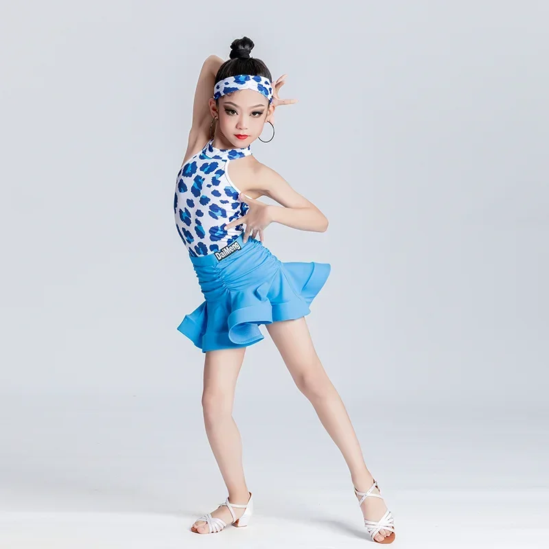 

2023 New Leopard Latin Dance Dress for Girls Ballroom Tutu Competition Dance Costume Samba Rumba Salsa Practice Dance Clothes