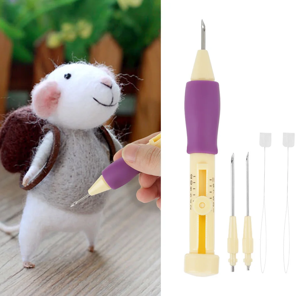 Versatile Embroidery Needle Punch Kit with Adjustable Pen and Accessories