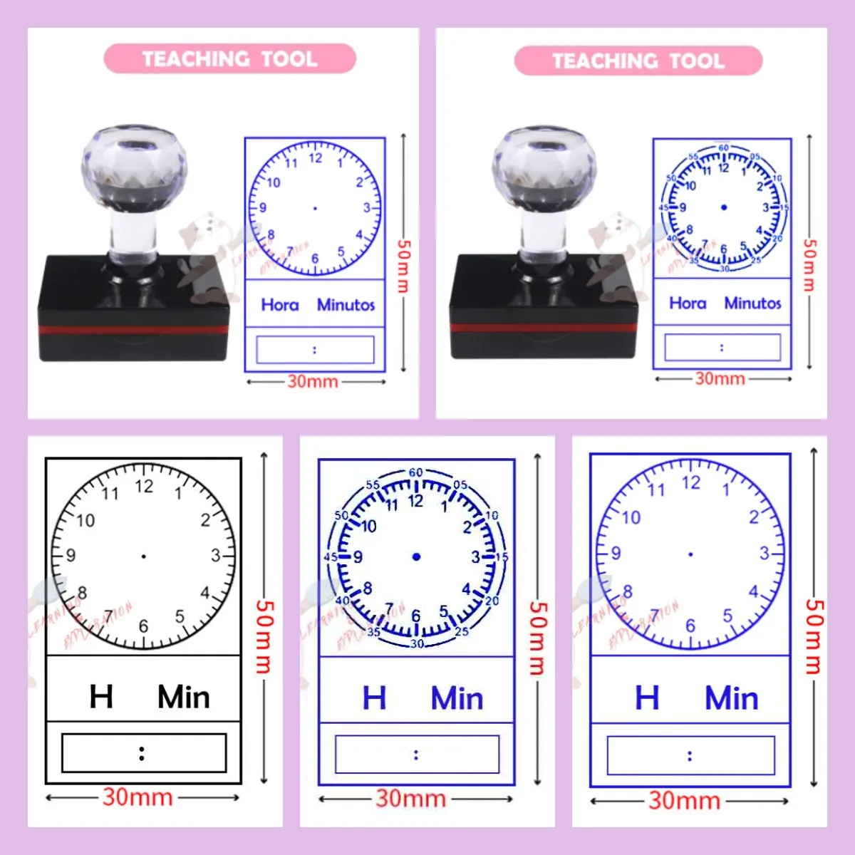 Clock Stamp 1 Piece Learning Time Early Education Teaching Tools Gift For Kids Study Primary School
