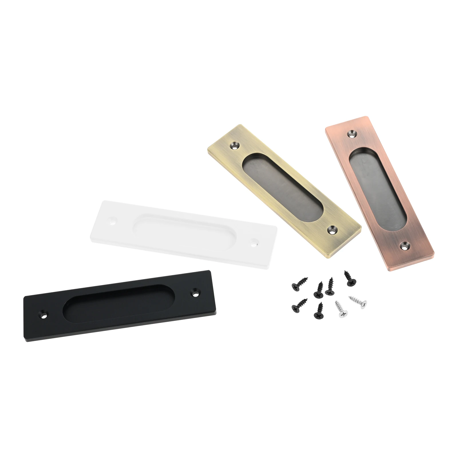 Door Handles 1 Set Barn Door Sliding Pull Handle Hardware Screw Hidden Door Kitchen Drawer Pulls for Sliding Barn Doors Gates Garages Sheds