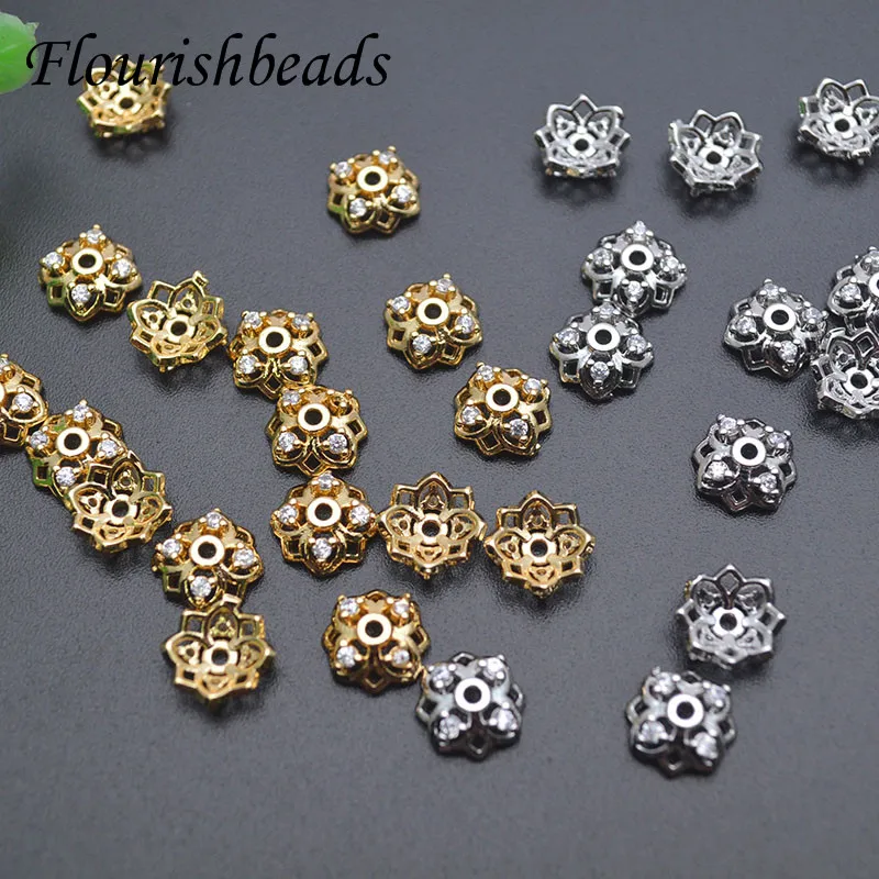 50pcs Flower Bead Caps for Jewelry Making 5mm End Spacer Beading Supplies  Silver