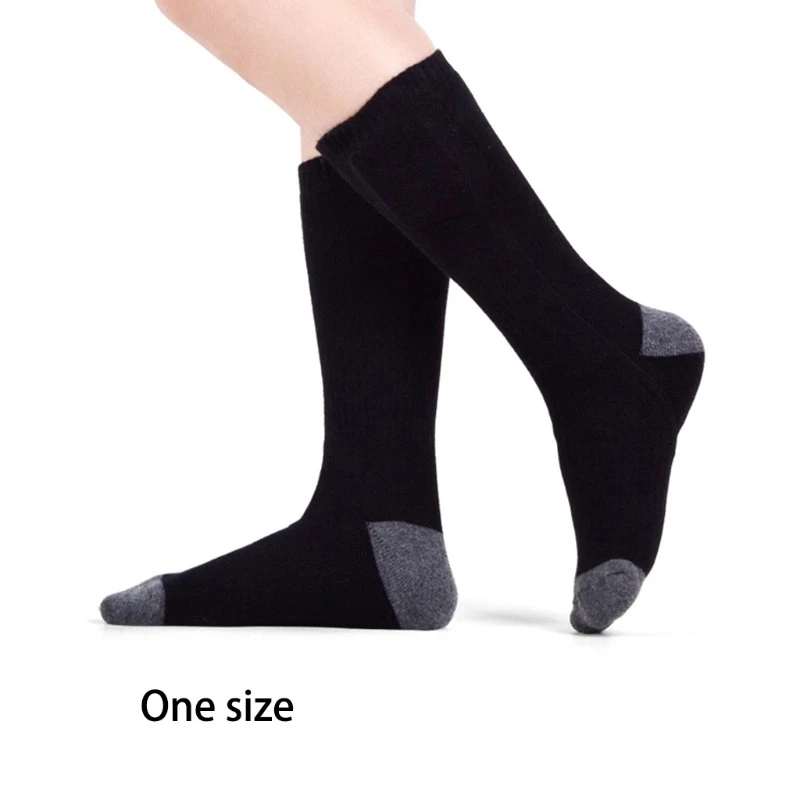 Men Women Winter Warm Electric Heating Socks 3 Gears Adjustable Temperature 3.7V Rechargeable Heated Cotton Stockings