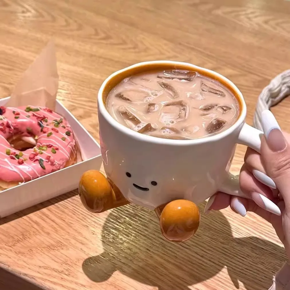 Charming Cartoon Ceramic Mug - Cute Breakfast and Drinkware Cup