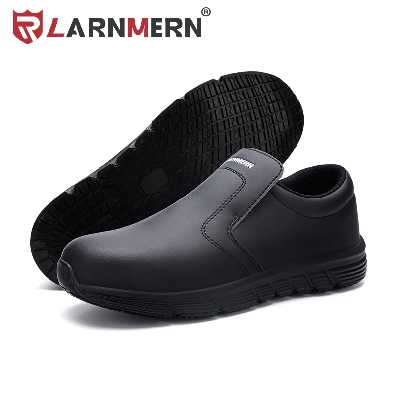 Ymiytan Men Kitchen Shoe Slip On Safety Clog Puncture-proof Chef Shoes  Hotel Waterproof Oil Resistant Work Garden Boots Black 7.5 