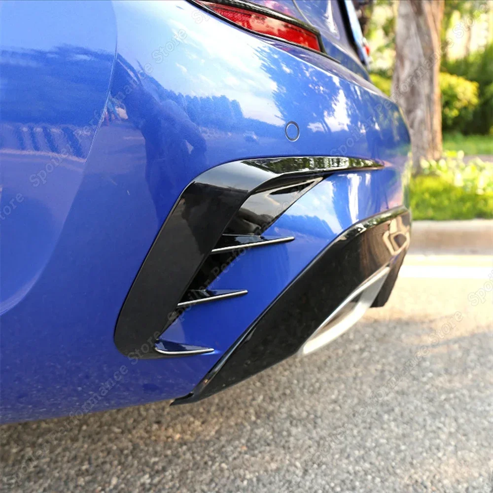 Car Bumper Guards Gloss Rear Bumper Canards Vent M-PACK Side Splitter For BMW 3 Series G20