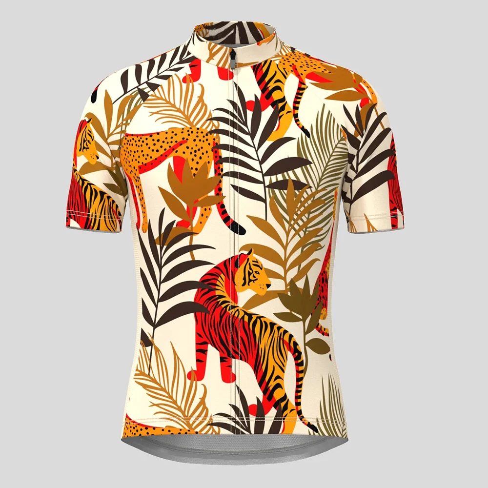

Leopard Tiger Abstract Nature Jungle Cycling Jersey Short Sleeve Bike Shirt Bicycle Wear Mountain Road Clothes MTB Clothing