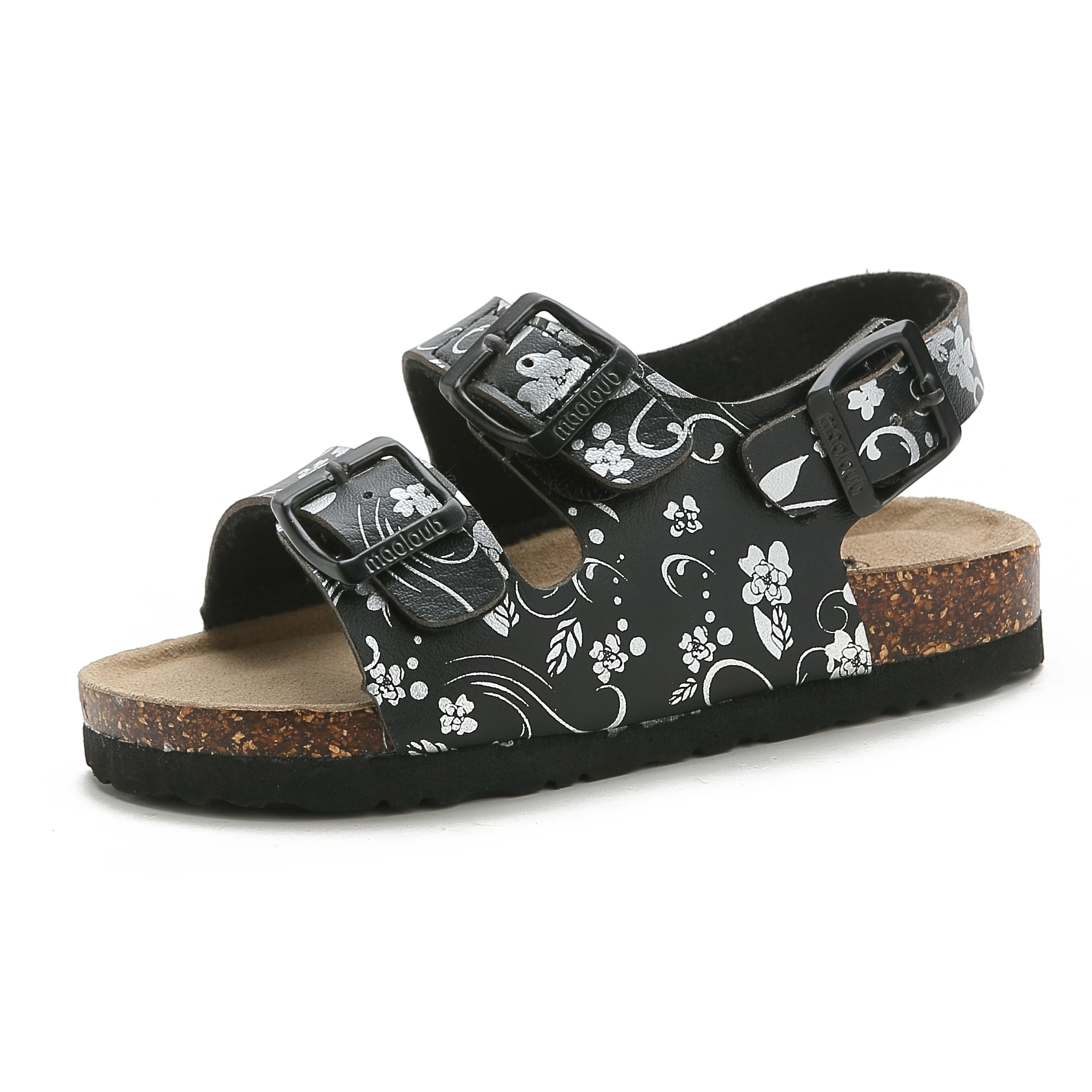 New Summer Kids Beach Print Cork Sandals for Girls Boys Children Outdoor Casual Non-slip Flat with Cute Slide Shoe