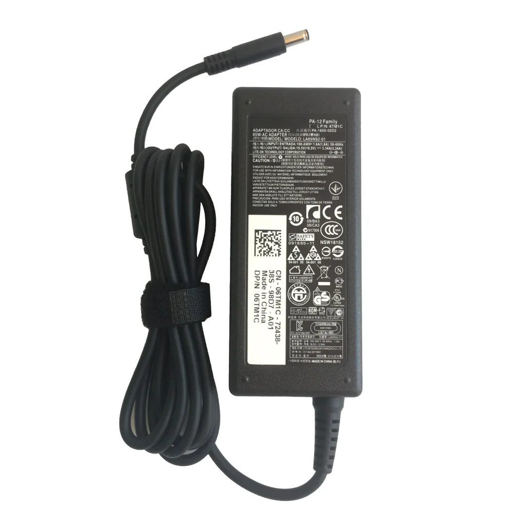 65W Charger 19.5V 3.34A For Dell XPS 11 13 Inspiron 14 LA65NS2-01 AC Adapter laptop charger power adapter